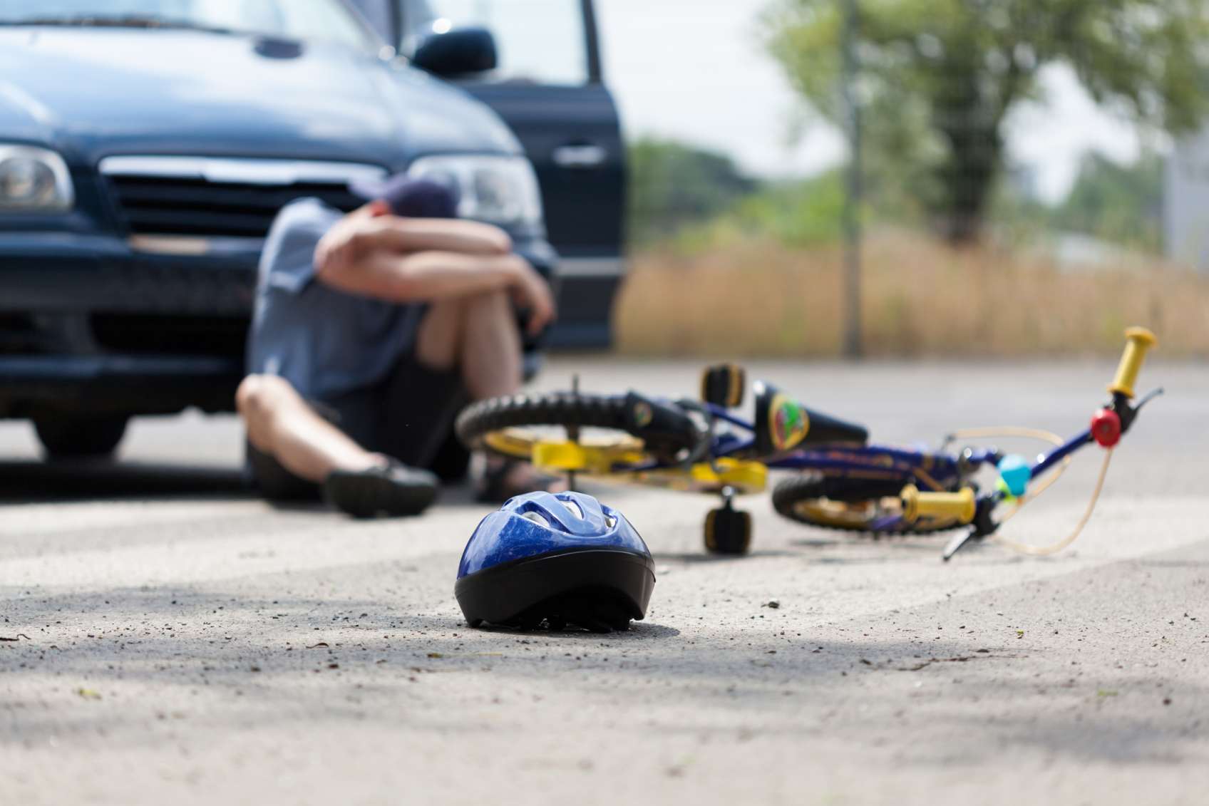 A boy involved in a bike accident on the road in Apollo Beach, FL.
