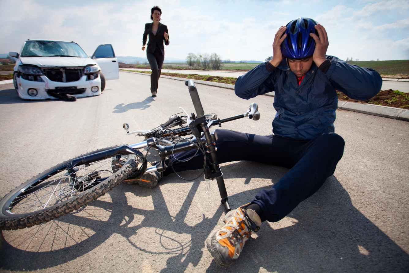 A car and bicycle collision on the road in Apollo Beach, FL.